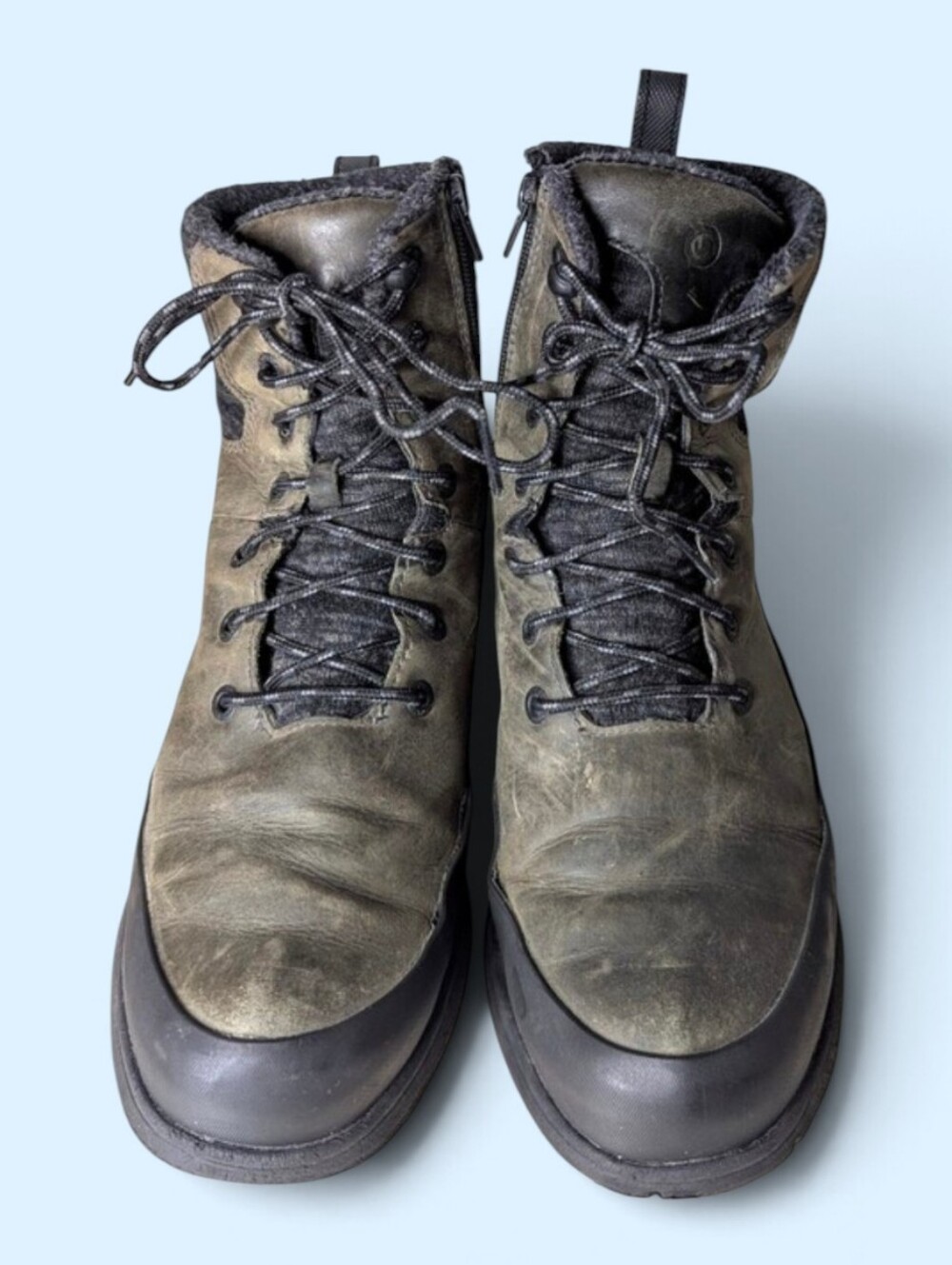 BOGS Freedom Lace Green Waterproof Insulated Leather Zip Up Tie Up Boots 10 41